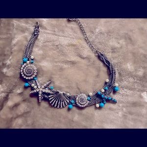 Seashell rhimestone necklace